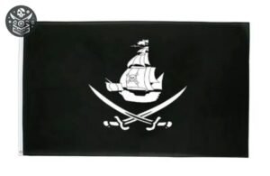 Drapeau Pirate Navire Sabres Croisés — Trésor Pirate