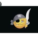 Drapeau Pirate Emoji Sabre Noir