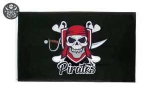 Drapeau Pirate Cabane Bandana Rouge — Trésor Pirate