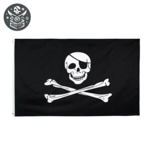 Drapeau Pirate Jolly Roger Tête Mort Tibias — Trésor Pirate