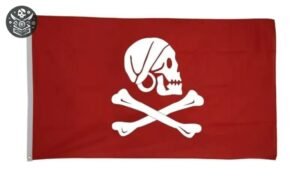 Drapeau Pirate Rouge Pavillon Flibustier — Trésor Pirate