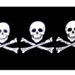 Drapeau Pirate Voilier Trois Crânes Sérigraphie