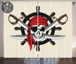 Jolly Roger Polyester Shade for Boys - Free Standard Shipping - 1Pcs W135 x H60 cm / Gromment (Ring) Top