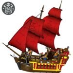 Bateau Pirate Playmobil Voiles Rouges — Trésor Pirate (vue 4)