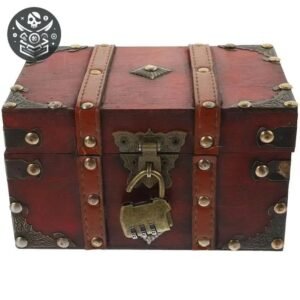Coffre Pirate Bois Poignées Rangement — Trésor Pirate