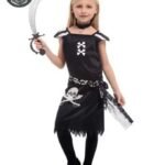 Déguisement Pirate Fille Noir Blanc