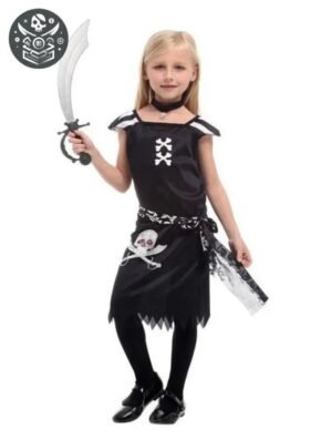 Déguisement Pirate Fille Noir Blanc