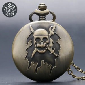 Montre à gousset style flibustier en acier