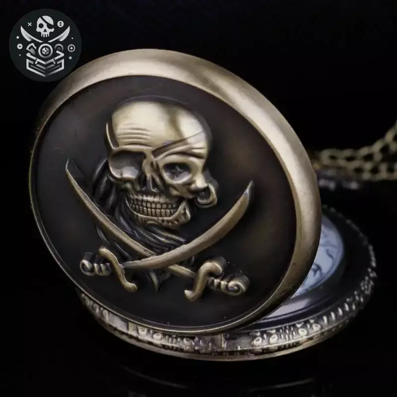 Montre Capitaine Jack Sparrow en Acier et Silicone - Bronze