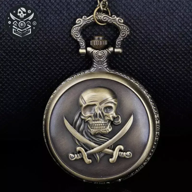 Montre Capitaine Jack Sparrow en Acier et Silicone - Bronze