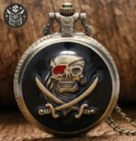 Montre de poche pirate en acier - Livraison gratuite