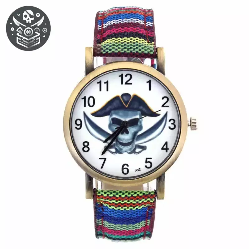 Montre enfant pirate en verre résistant