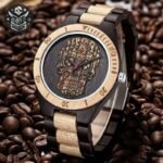 Montre Pirate Bois Bambou Crâne Mexicain — Trésor Pirate (vue 3)