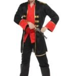 Pantalon Pirate Homme Rouge Noir Costume