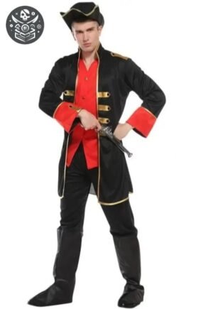 Pantalon Pirate Homme Rouge Noir Costume — Trésor Pirate