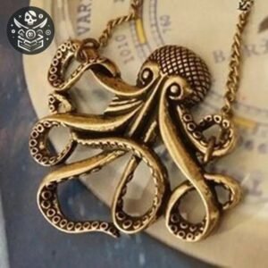 Collier Pirate Acier Davy Jones Mailles — Trésor Pirate
