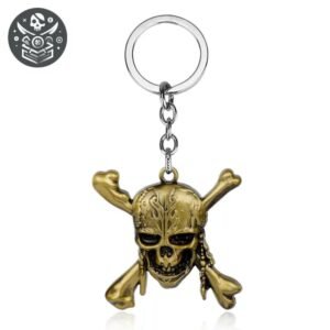 Porte-Clé Pirate Tête Mort Zinc 4.8cm — Trésor Pirate