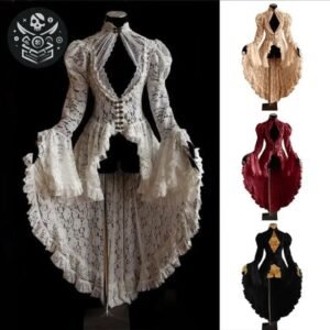 Robe Pirate Femme Asymétrique Polyester — Trésor Pirate