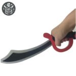 Sabre pirate courbé avec lame noire et manche rouge - Livraison Standard offerte