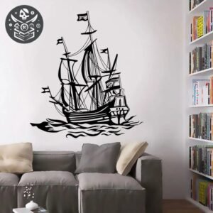 Sticker Pirate Navire Corsaire Pavillon — Trésor Pirate