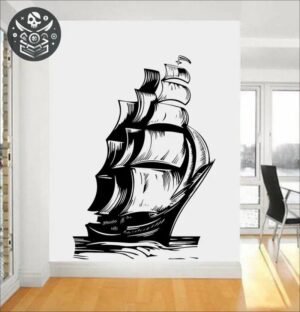 Sticker Pirate Galion Espagnol Vinyle — Trésor Pirate