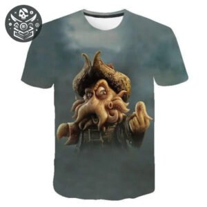 T-shirt Davy Jones avec créature tentaculaire en 3D - Série pirate, confort et durabilité