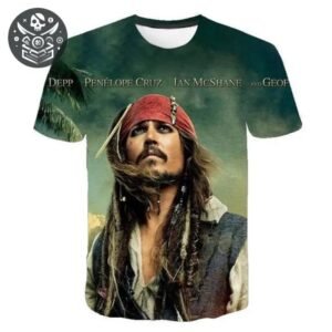 T-shirt Pirate Jack Sparrow Impression 3D Homme — Trésor Pirate
