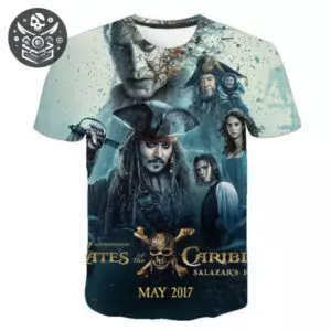 T-shirt Pirate de Qualité en Polycoton avec design ’Pirates des Caraïbes : La Vengeance de Salazar’