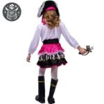T-shirt Pirate Rose Noir Enfant Fille — Trésor Pirate (vue 3)