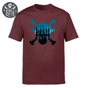 T-shirt pirate rouge bordeaux de haute qualité - S - T-Shirt Pirate