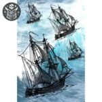 Tapis Pirate Galion Navigation Polyester — Trésor Pirate (vue 2)