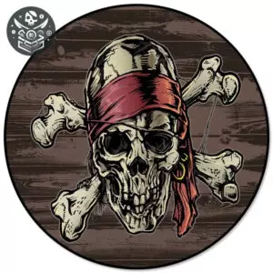 Tapis rond pirate en polyester - LEX00137 / Diameter 91CM