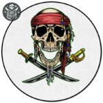 Tapis rond pirate en polyester - Livraison Standard Gratuite - XMS00202 / Diameter 91CM