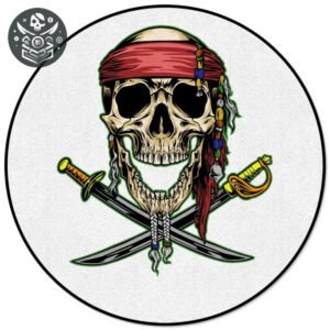 Tapis rond pirate en polyester - Livraison Standard Gratuite - XMS00202 / Diameter 91CM