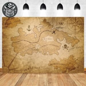 Tapisserie Pirate Bateau Océan Créatures Marines — Trésor Pirate