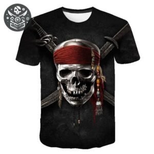 T-shirt Pirate Tête de Mort Polycoton Homme — Trésor Pirate