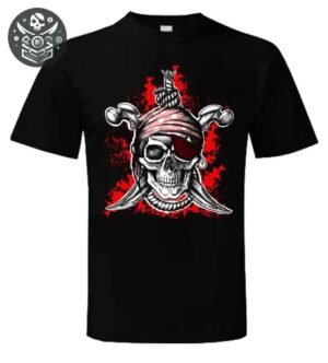 T-shirt Pirate Capitaine Tête Crâne — Trésor Pirate