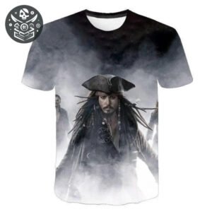 Tee shirt pirate Jack Sparrow 3D HD d’inspiration Pirates des Caraïbes