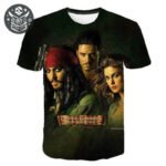 Tee shirt pirate avec affiche de film préféré ’Pirates des Caraïbes: Le Coffre du mort’