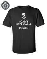 Tee shirt pirate original de qualité avec tête de mort et texte blanc