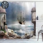 Tente de Douche Pirate en Polyester Livraison Standard Offerte - 150x180cm