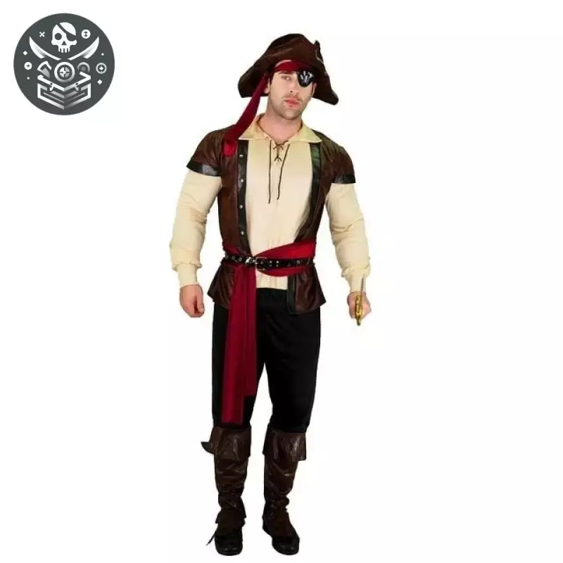 Tenue de pirate ajustée en polyester avec livraison offerte - Déguisement Pirate Homme