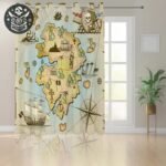 Rideau Pirate Carte Trésor Polyester Ombrage — Trésor Pirate (vue 3)