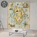 Rideau Pirate Carte Trésor Polyester Ombrage — Trésor Pirate (vue 4)