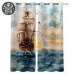 Toile Ombrage Style Galion Pirate - 1Pcs W135 x H60 cm / Gromment (Ring) Top