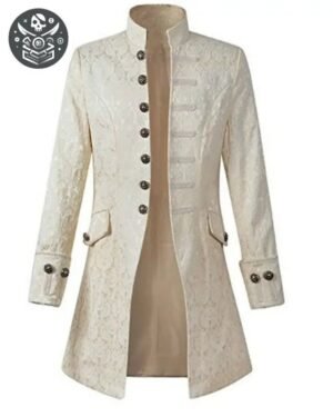 Veste Pirate Noire Coupe Longue — Trésor Pirate