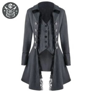 Veste Pirate Grise Polycoton Longue — Trésor Pirate