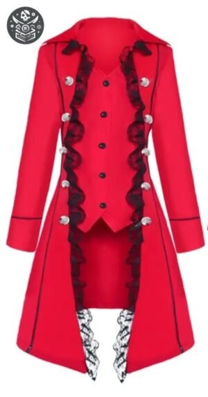 Veste Pirate Rouge Polycoton Femme — Trésor Pirate