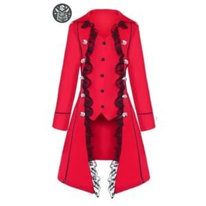 Veste Pirate Rouge Polycoton Femme