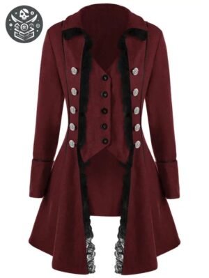 Veste Pirate Bordeaux Polycoton Corsaire — Trésor Pirate